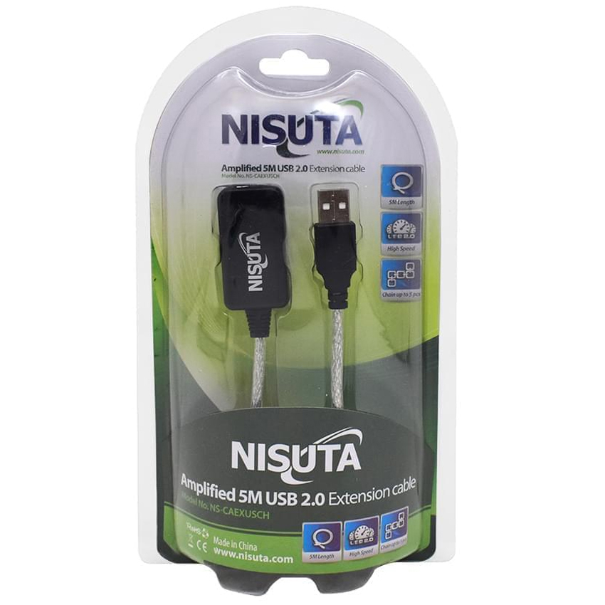 Cable Extension Usb 5Mts Nisuta Ns-Caexusch Negro